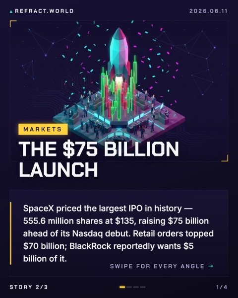 Refract cover card: The 75 billion dollar launch